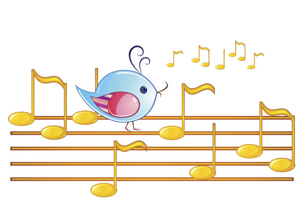 五线杆和鸟图片下载