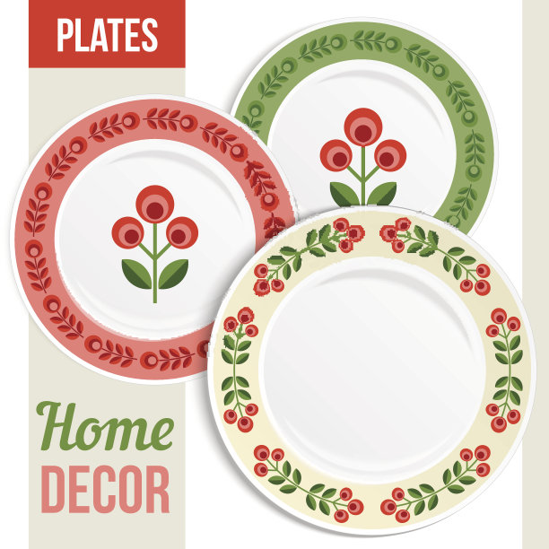 一套装饰盘子。图片下载