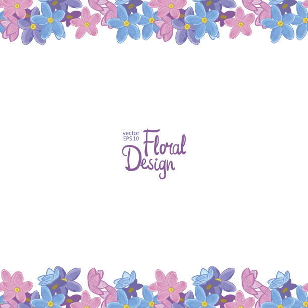 向量框架与勿忘我花图片下载