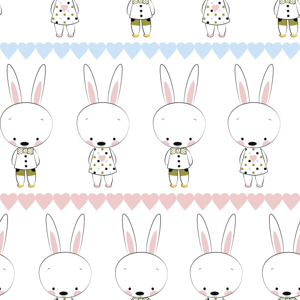 孩子从兔子无缝模式图片下载