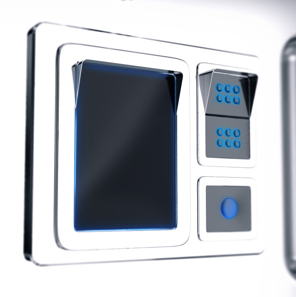 金属的安全。3d插图孤立在白色背景上图片下载