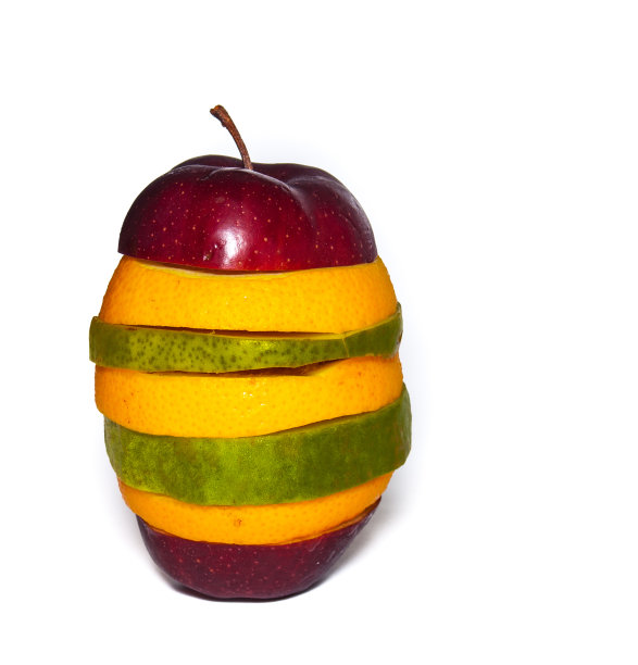 鲜苹果、鲜橙、鲜梨堆叠，彰显多元化理念图片下载