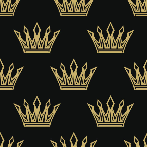 金色皇家皇冠无缝图案素材图片