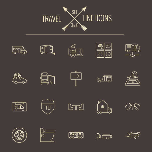 旅行和假日图标集图片下载