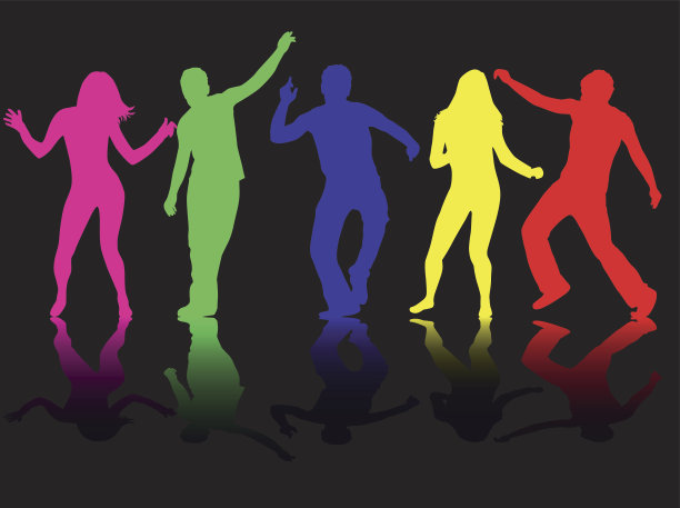 跳舞的人轮廓。图片下载