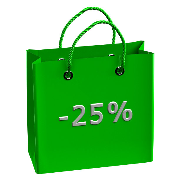 绿色购物袋与字-25%图片下载