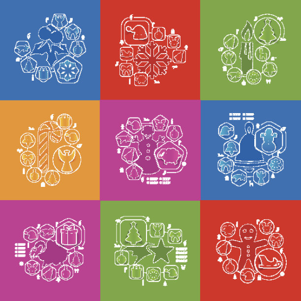 圣诞贴纸信息图片下载