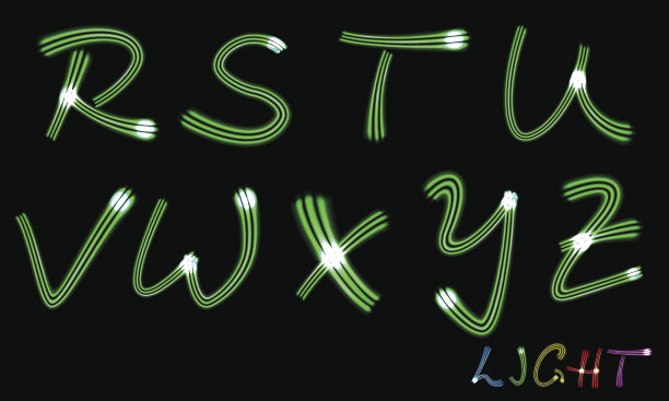 霓虹灯的信件图片下载