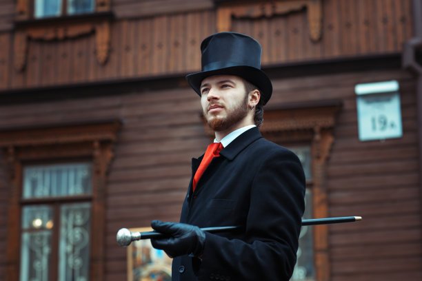 复古风格的男人。图片下载