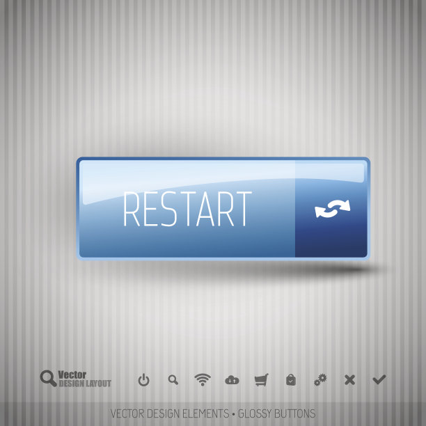 现代按钮与图标设置。素材图片