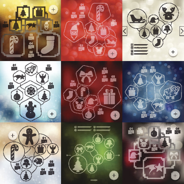 无焦点背景的圣诞信息图表图片下载