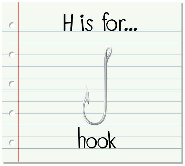 识字卡片上的字母H代表钩图片下载