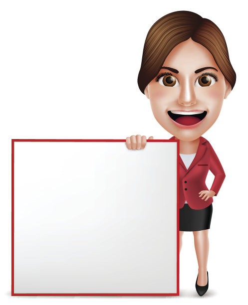 学校教师或女商人矢量人物说话持有白板图片下载
