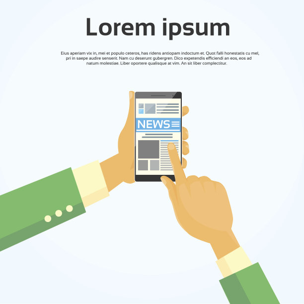 手握智能手机新闻互联网Web应用程序图片下载