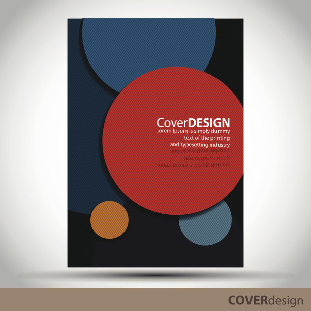 矢量宣传册，传单，封面设计模板与彩色的圆圈图片下载