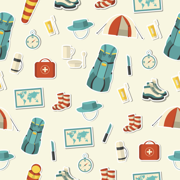 平面彩色矢量旅游设备信息图。图标背景概念设计图片下载