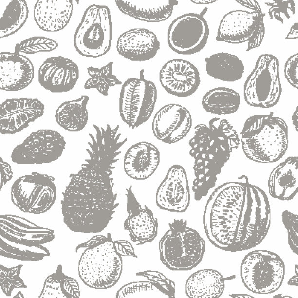 无缝模式与水果在白色的背景图片下载