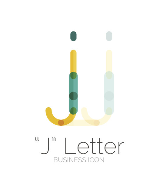 极简线条设计的J字母图标图片下载