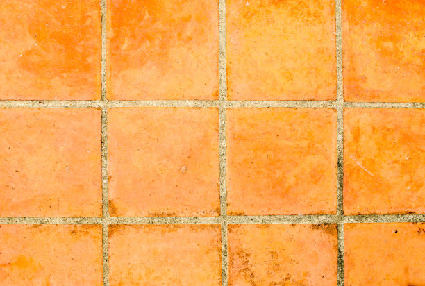 陈年瓷砖方形粘土橙色地板图片下载
