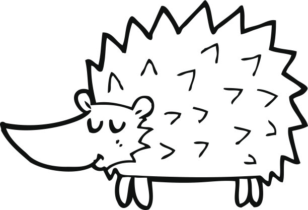 线画卡通刺猬图片下载