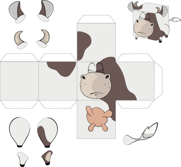 牛立方体。玩具组合图片下载