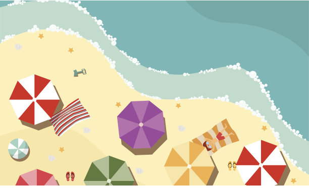 夏季沙滩设计，海边和海滩项目图片下载