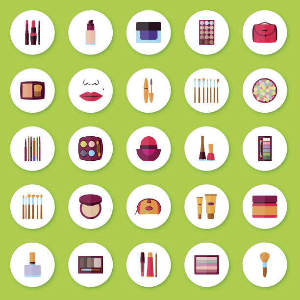 平的图标集。装饰美容图片下载