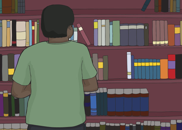 看架子的黑人素材图片