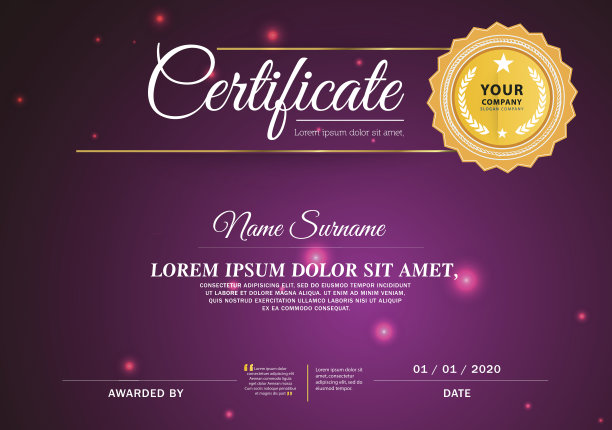 证书设计模板。图片下载