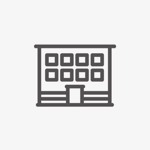 现代办公楼细线图标图片下载