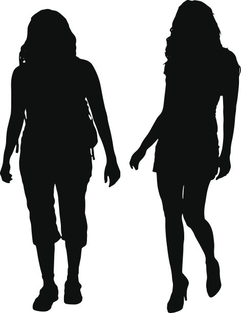 矢量剪影的一对。图片下载