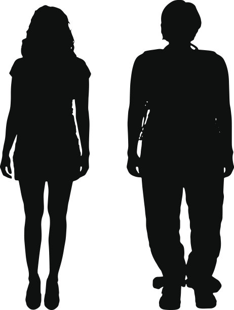 矢量剪影的一对。图片下载