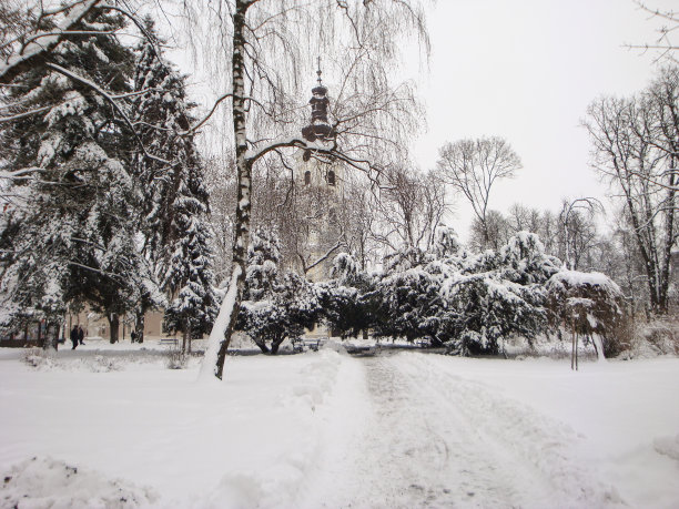 比耶洛瓦尔的公园和教堂图片下载