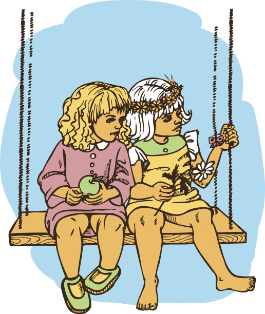 荡秋千的女孩图片下载