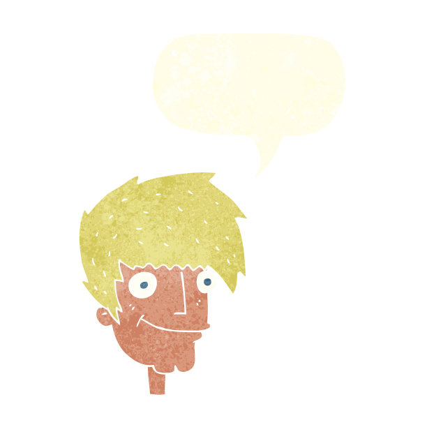 带对话气泡的卡通微笑男人图片下载