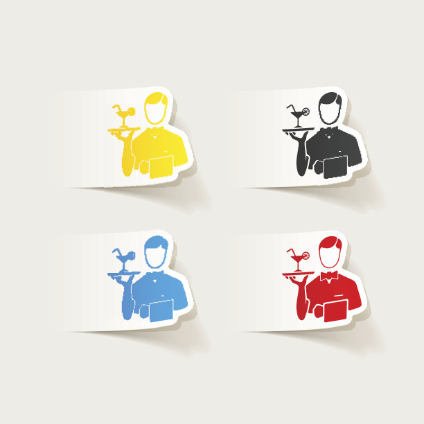 现实的设计元素。服务员图片下载