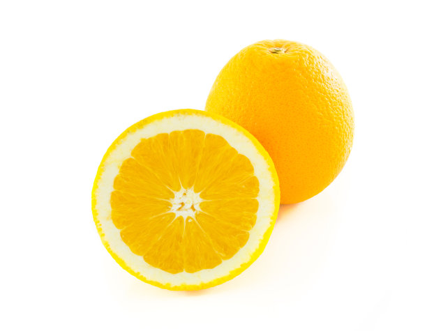 切片橙色孤立在白色上图片下载