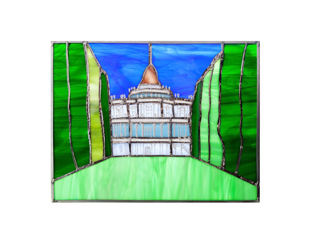 手工彩色玻璃与Oranienbaum宫殿组成图片下载