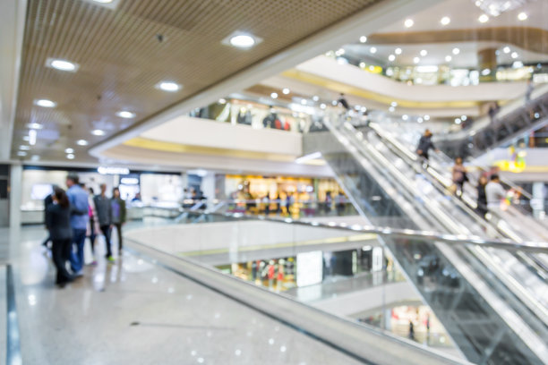 模糊的购物中心背景图片下载