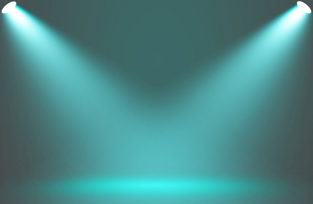 舞台背景上的聚光灯蓝色效果。图片下载