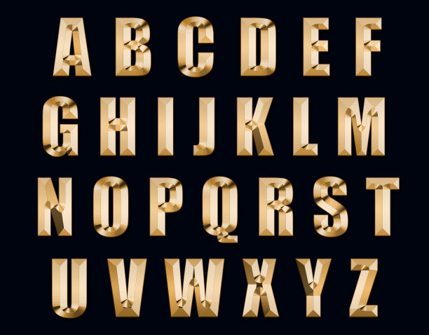 金色的字母图片下载