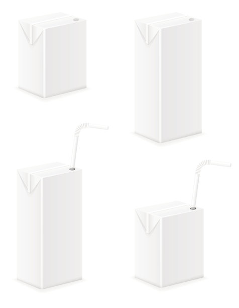 白色包装与果汁矢量插图图片下载