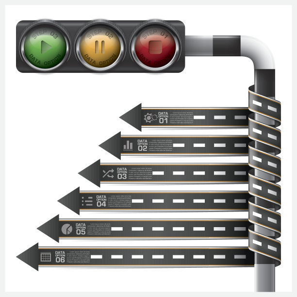 道路和街道与交通灯标志信息图表图片下载