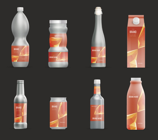 一套模板空白标签的瓶子。图片下载