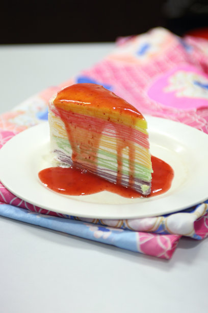 蛋糕彩虹和草莓酱图片下载