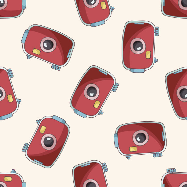 摄像头，卡通无缝图案背景图片下载