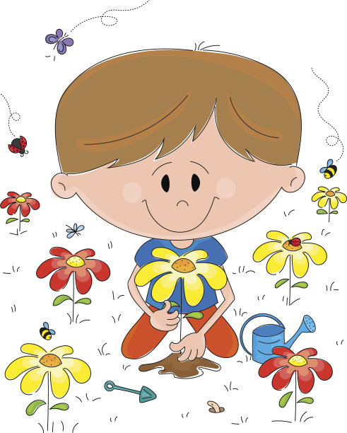 在花园里种花图片下载