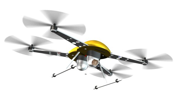 带摄像头的无人机四轴飞行器在白色隔离飞行图片下载