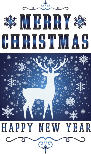 有角的鹿站在雪地里。图片下载