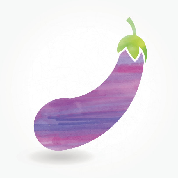 蓝色水彩茄子图标图片下载